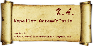 Kapeller Artemíszia névjegykártya